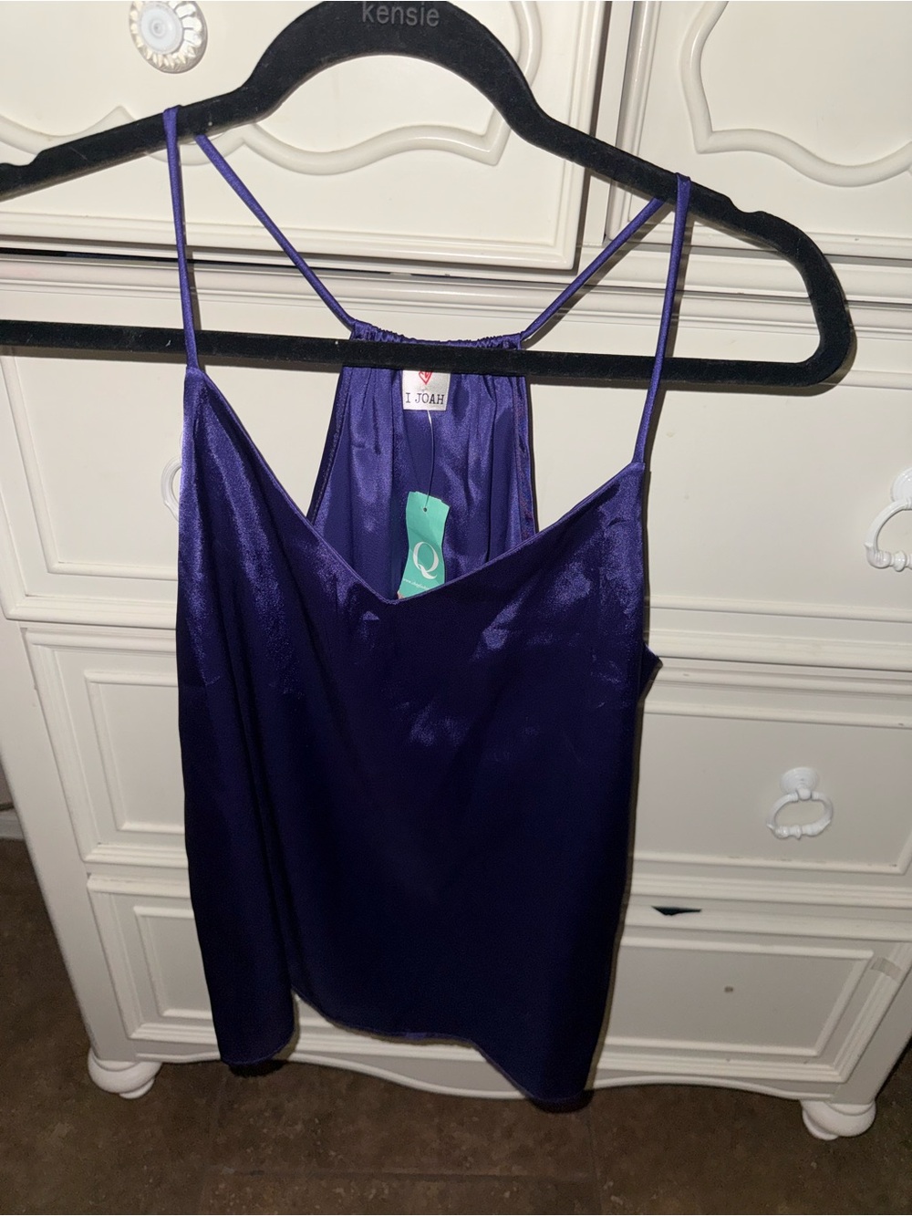 Satin Camisole Tank Top - Deep Violet